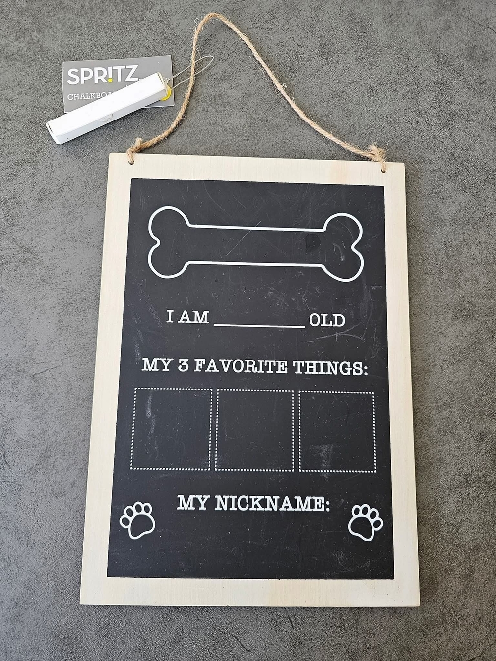 Pet Milestone Challboard With Chalk Included 8×11